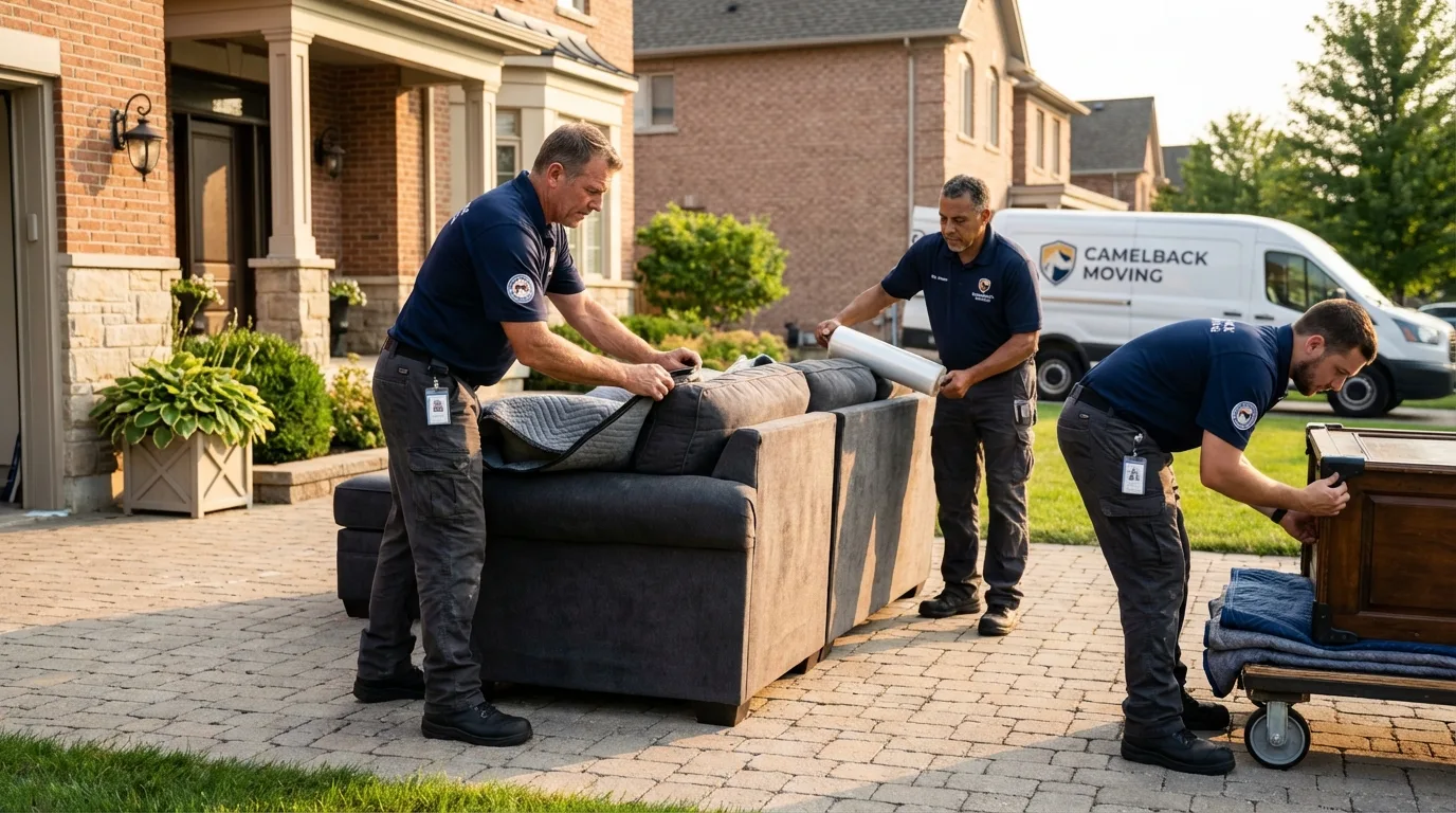 Large estate moving crew wrapping furniture in Kettleman City, CA