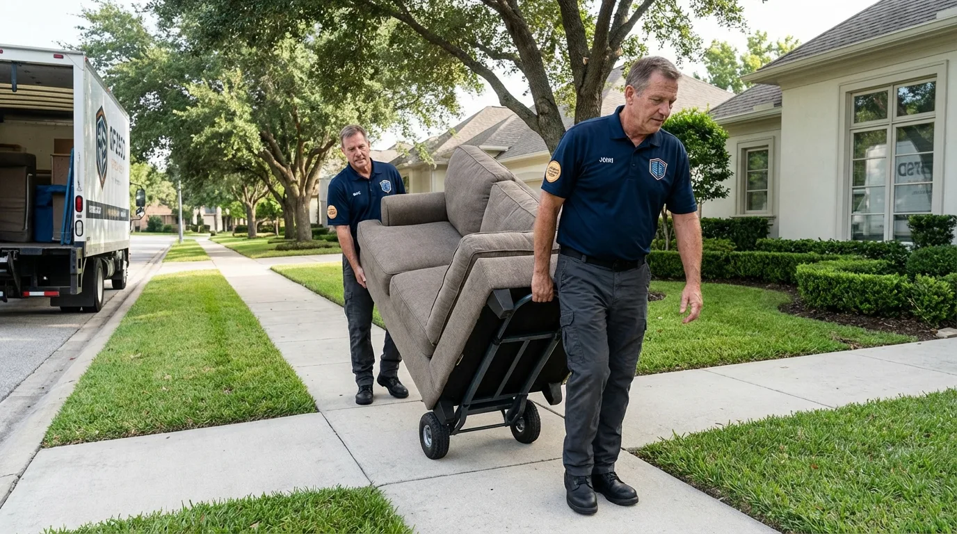 Local residential moving crew loading furniture in Kettleman City, CA